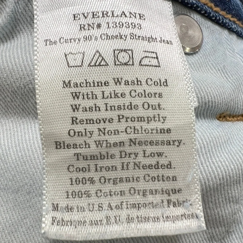 Everlane The Curvy 90s Cheeky Straight Jeans Womens 31R Organic Cotton High Rise